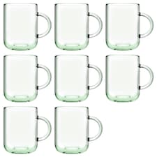 Pasabahce Aware Iconic Recycled Glass Mugs - 330ml - Green - Pack of 8
