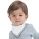 image 2 of Babybugz Baby Plain Bandana Bib - White/Heather Grey - One Size