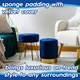 image 3 of Harbour Housewares Set Of 2 Yellow Velvet Footstools Round Gold Base Ottomans H40 x D35cm Stylish Home Furniture Yellow