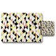 image 1 of Yellow, Pink & Black Geometric Pattern (Placemat & Coaster Set)