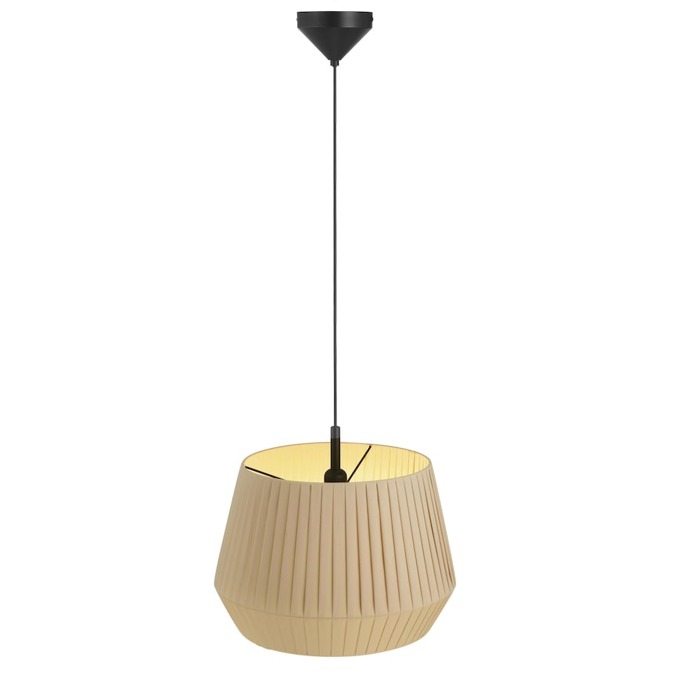 image 1 of Nordlux Dicte Indoor Pendant Light Brown Textile E27 Hand Pleated - Mains Powered, IP20