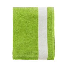 SOLS Lagoon Cotton Beach Towel - Lime Green/White - One Size