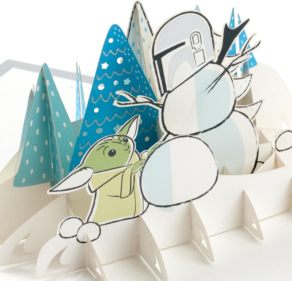 image 1 of The Mandalorian and Grogu Design 3D and Pop Up Christmas Card