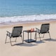 image 2 of Yaheetech Set of 2 Outdoor Texteline Folding Dining Chairs with Backrest-Dark Grey | Grey | Dark Grey | One Size | 1