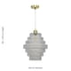 image 6 of Set of 2 Benson - Tiered Large Glass Satin Brass Ceiling Pendant Light