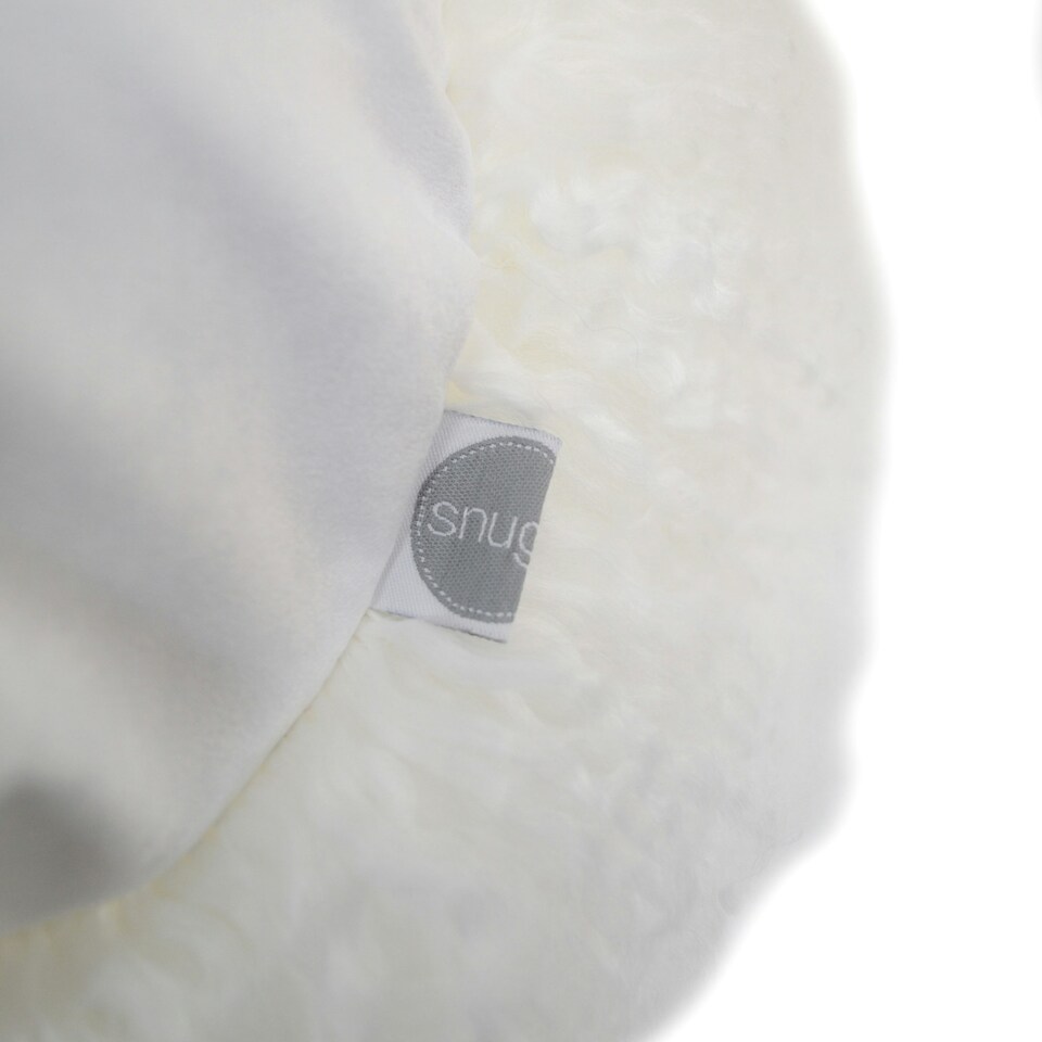 image 1 of SNUGRUGS Mongolian Sheepskin Cushion - Round - 40cm | Grey | Round 40cm