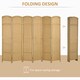 image 4 of HOMCOM 6 Panel Folding Room Divider, Freestanding Privacy Screen for Living Room, Bedroom and Office, 240 x 170cm, Natural