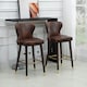 image 2 of HOMCOM Luxury Bar Stools Set of 2 with Back, PU Leather Upholstery, Brown