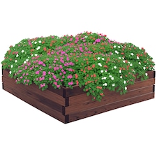 Outsunny Wooden Raised Garden Bed Planter Grow Containers Flower Pot 80 x 80cm