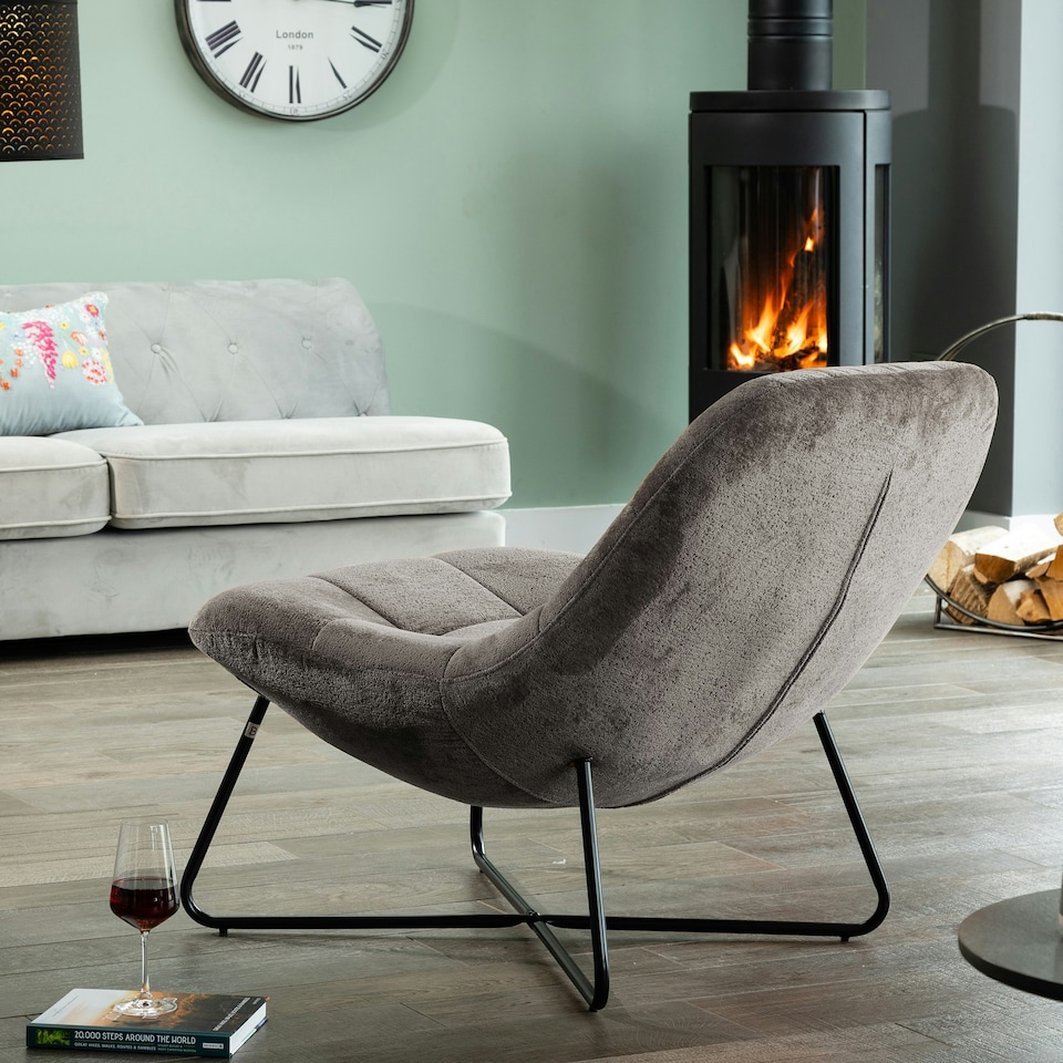 image 1 of Merced Fabric Accent Chair - Dark Grey