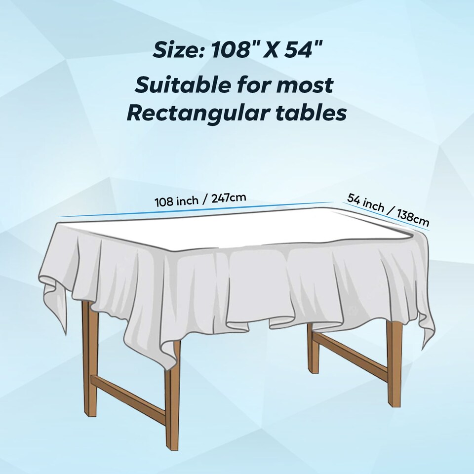 image 1 of Disposable Plastic Table Cover, Table Liner - 54" x 108"