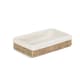 image 1 of Small Lined Rectangular Seagrass Tray | Green | Green | Small