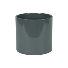 Glossy Grey Ceramic Indoor Plant Pot (H15 x W15.5cm) Grey