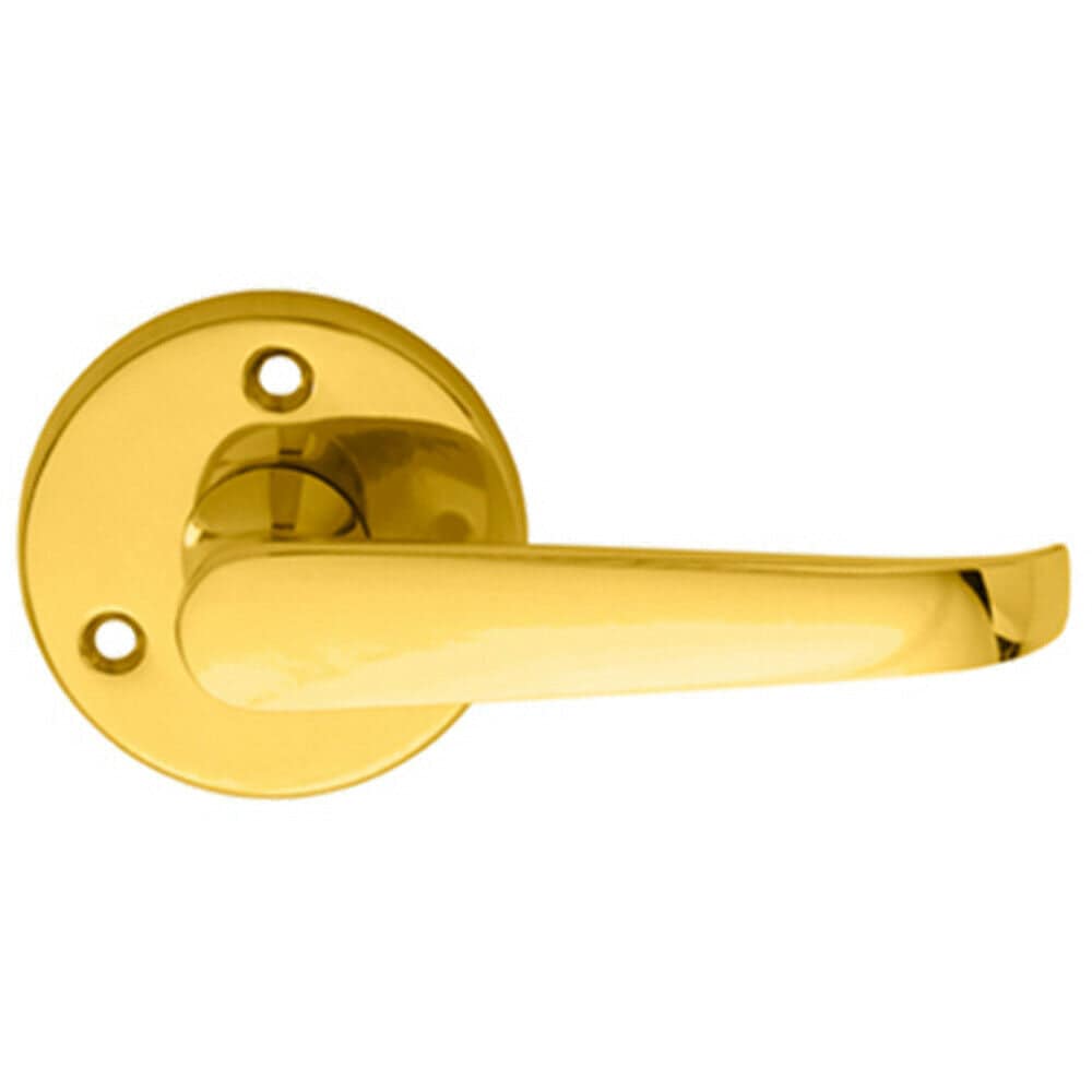 Loops PAIR Victorian Straight Shaped Lever on 59mm Round Rose Polished Brass Handle in Metallics