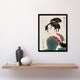 image 4 of Naniwaya Okita Portrait Vintage Japan Framed Wall Art Print Kitagawa 12x16"
