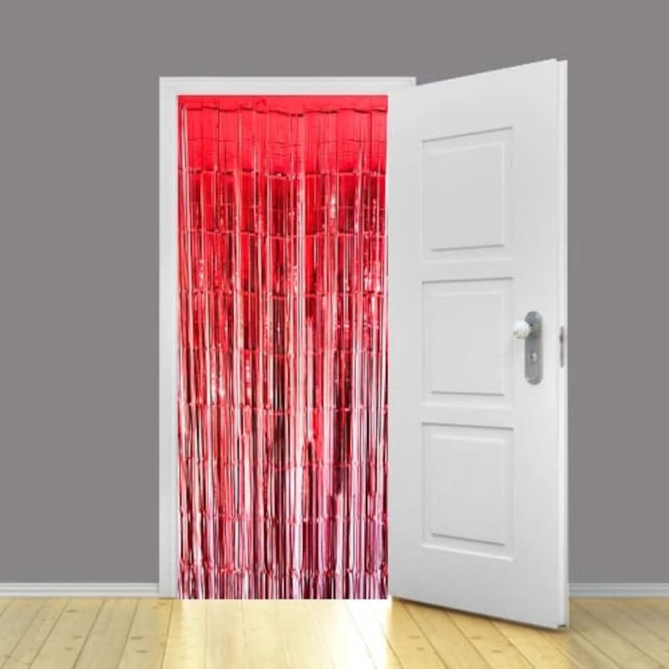 image 1 of Red Foil Door Curtain Backdrop 92cm x 244cm