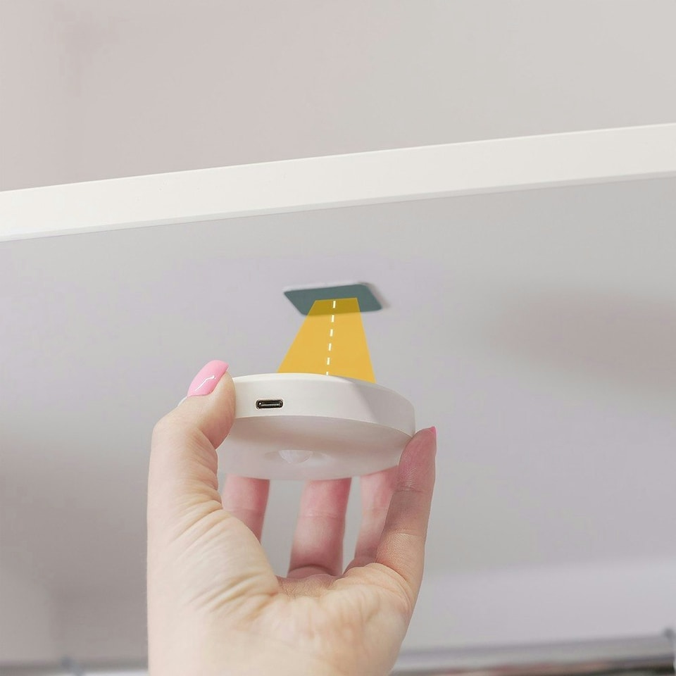 image 1 of ValueLights Horizon 6 Set Matte White Wall Light and Integrated LED 1W Warm White 3000K Bulb