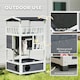 image 5 of PawHut Wooden Outdoor Cat House 3-Tier Kitten Shelter w/ Tilted Roof Grey