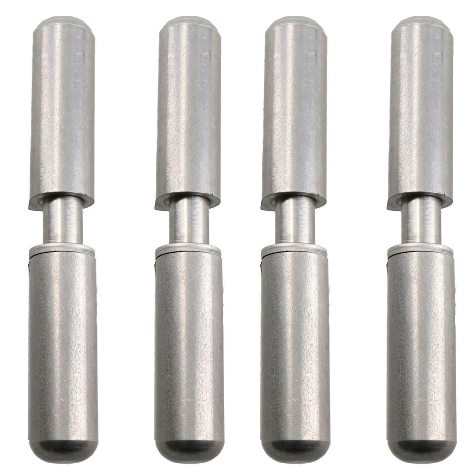image 1 of 4 PACK Lift Off Stainless Steel Bullet Hinge Weld On 16x100mm Heavy Duty Door Silver
