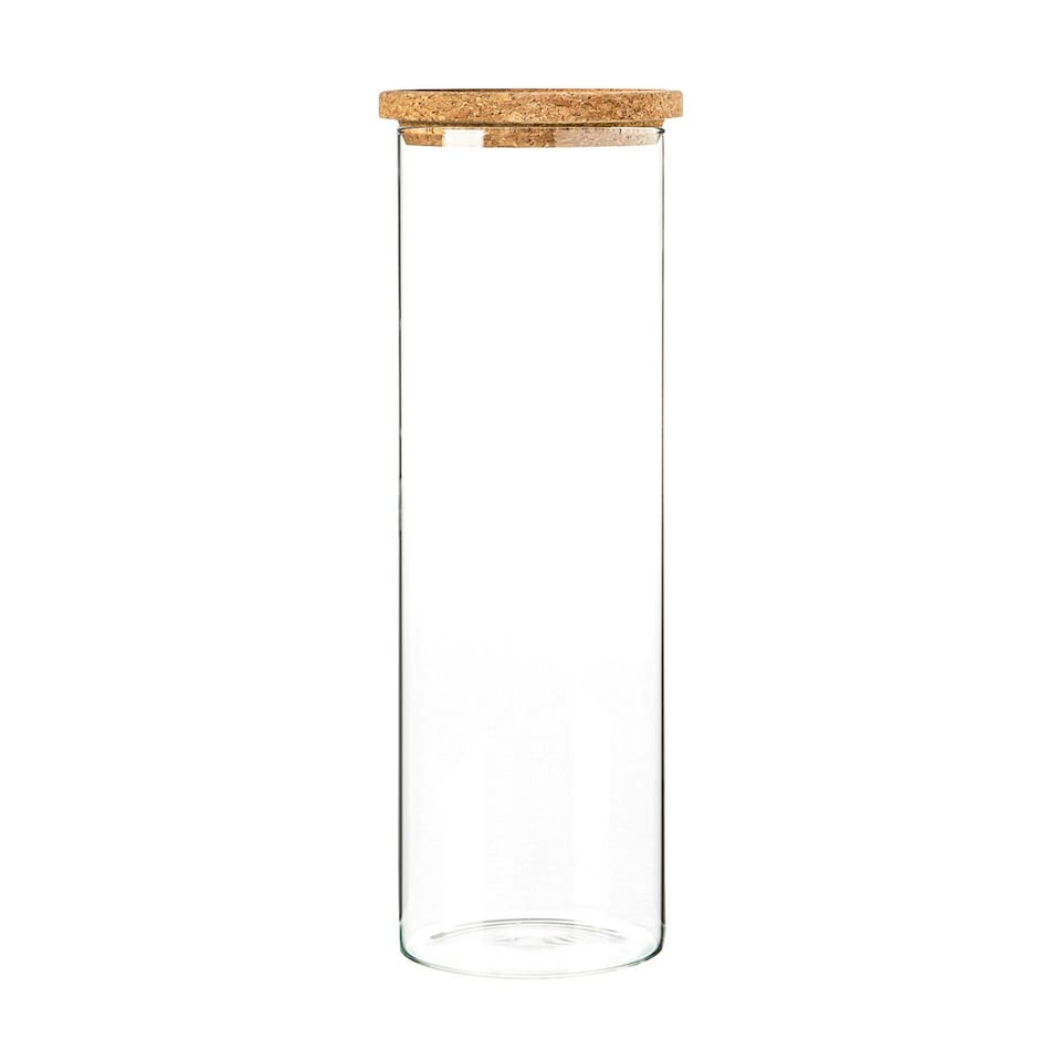 image 1 of Argon Tableware Glass Storage Jars with Cork Lids - 2 Litre - Pack of 6