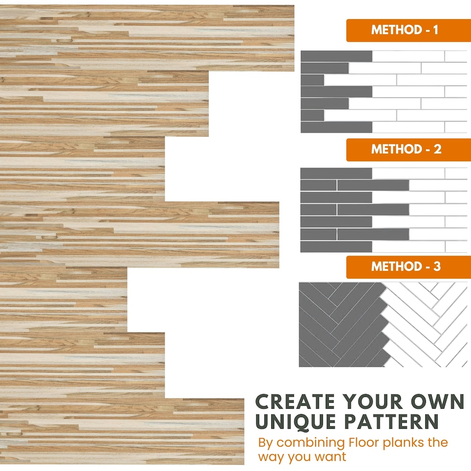 image 1 of Self Adhesive Floor Planks | 36x5.98in (91.4x15.2cm) Each | Peel & Stick Vinyl Flooring | Honeyline Grain Flow Wood Effect | DIY Waterproof Floor Tiles Brown | 4.17 sqm