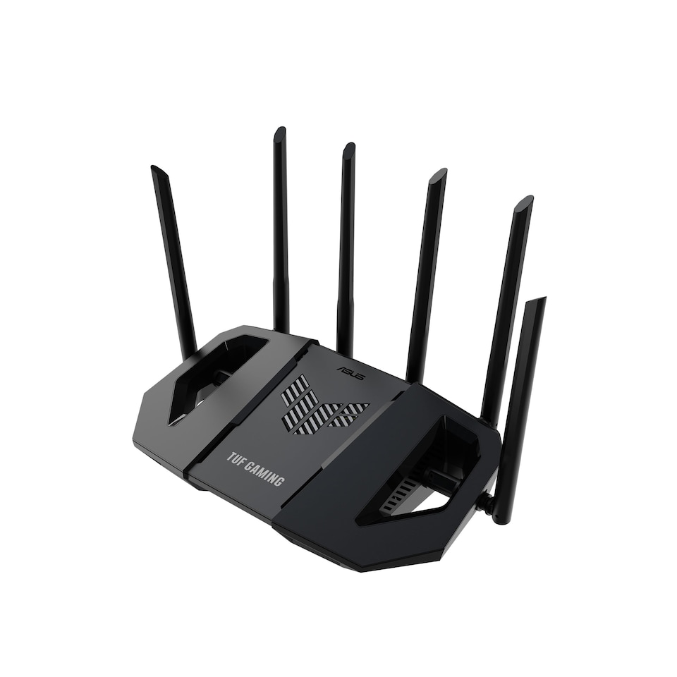 TUF Gaming BE6500 Dual Band WiFi 7 Router, 4K-QAM, Quad 2.5G port, Gaming Acceleration, OpenNAT, Smart Home Master, Triple-Level Network Security, AiMesh support, 4G/5G Auto Mobile Tethering