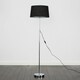 image 2 of ValueLights Charlie Chrome Floor Lamp Black Doretta Shade 