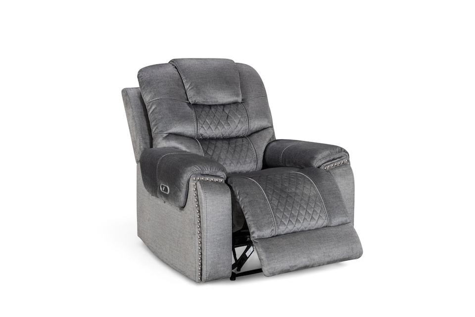 image 1 of Chenille Fabric Grey Electric Recliner Chair RAVENNA