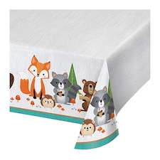 Woodland Animals Plastic Tablecover 259cm x 137cm