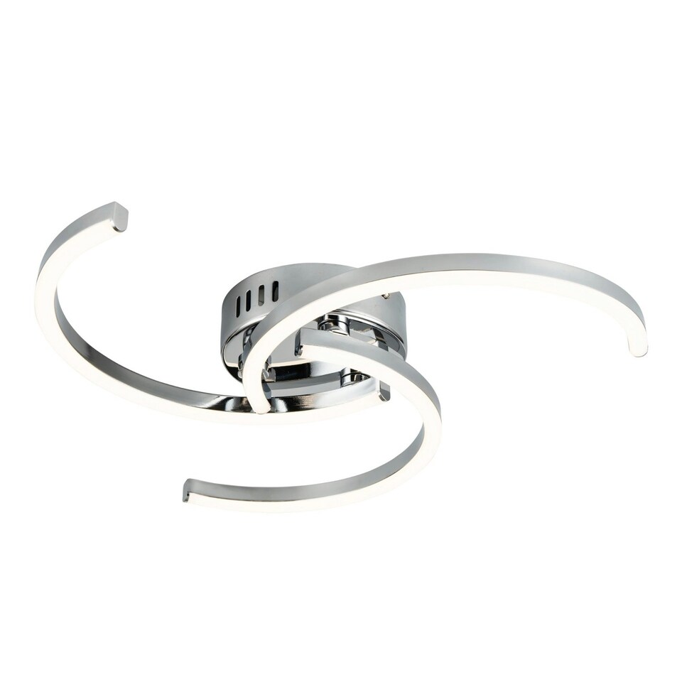 image 1 of First Choice Lighting Curve Chrome LED Flush Ceiling Light Chrome