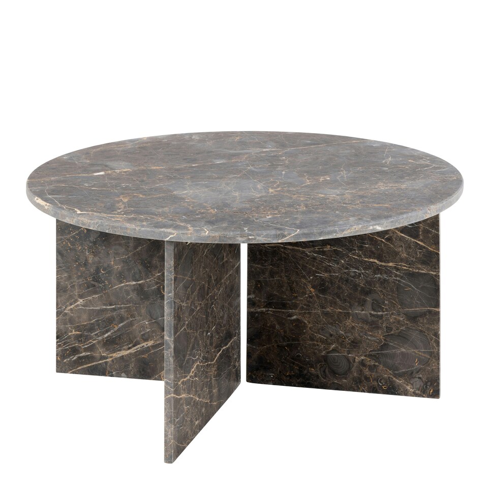 image 1 of Vega Round Coffee Table in Marron Marble