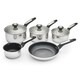 image 1 of Morphy Richards 5 Piece Pouring Spout Stainless Steel Pan Set Silver