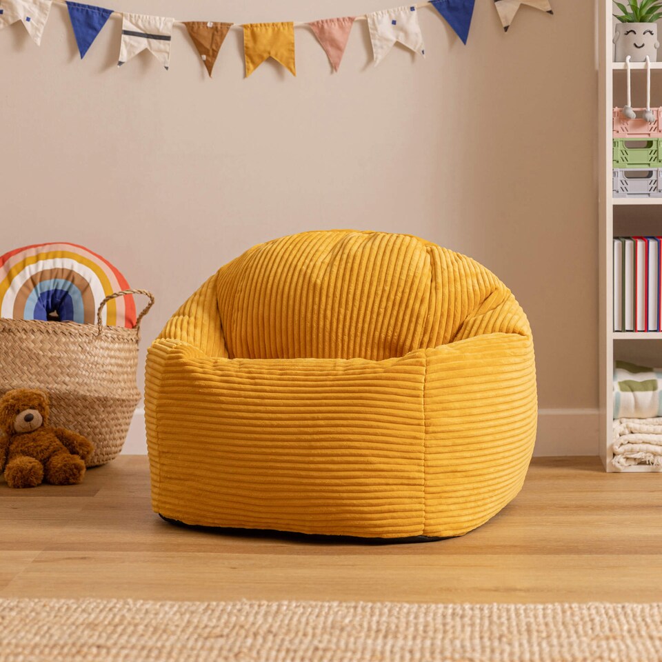 image 1 of Kids High Rest Beanbag Corduroy Yellow | Yellow | Ochre | 1