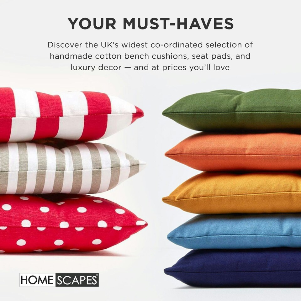 image 1 of Homescapes Garden Bench Cushion Luxury 2 Seater 100% Cotton Indoor Outdoor Seat Pad Green | 108 x 42 cm
