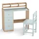image 2 of COSTWAY Kids Study Desk and Chair Set Wooden Children Writing Desk