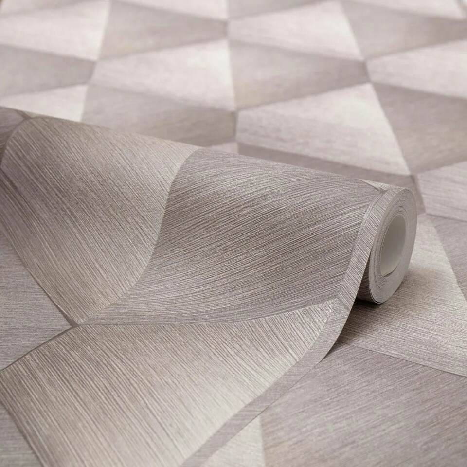 image 1 of Hex Wallpaper in Warm Grey Grey