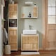image 7 of SoBuy Under Sink Cabinet with 2 Bamboo Slatted Doors, White, 23.6x13.0x23.6 in, 11.5 kg - BZR125-W