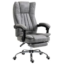 Vinsetto Executive Office Chair Computer Desk Chair for Home w/ Footrest, Grey