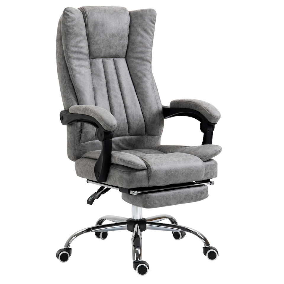 image 1 of Vinsetto Executive Office Chair Computer Desk Chair for Home w/ Footrest, Grey