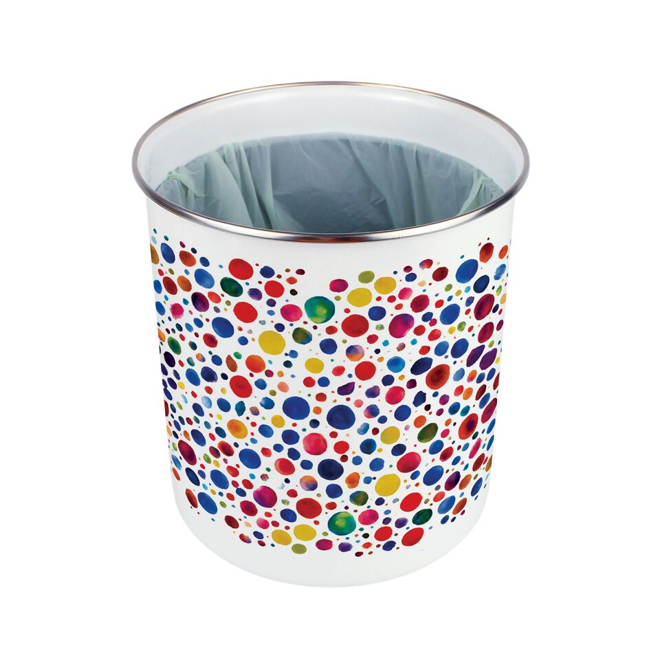 image 1 of Paint Dots Food Waste Caddy - Metal 2L Decorative Kitchen Compost Bin