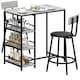 image 6 of HOMCOM 3 Piece Breakfast Bar Table Set with Storage Shelves, Light Grey Grey