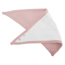 Babybugz Baby Plain Bandana Bib - White/Powder Pink - One Size
