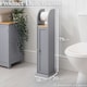 image 3 of Christow Toilet Roll Holder Cabinet Freestanding Grey Bamboo Wood Bathroom Unit