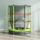 image 7 of HOMCOM Kids Trampoline Mini Bouncer w Enclosure Net for 3-6 Years Green