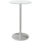 image 2 of HOMCOM Round Bar Table, Modern Dining Table with Tempered Glass Top and Steel Frame for 2, Easy Assembly for Breakfast Bar, Dining Room, 60 x 60 x 102cm, Clear