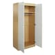 image 2 of Modern 2-Door Wardrobe, High Gloss Finish In Oak and Cream Cream | Oak