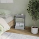 image 2 of 3 Tier Slim Coffee Side Table Newspaper Magazine Shelf Rack Bedside Sofa End | Grey | Grey | H-62.5cm | 1