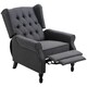 image 1 of HOMCOM Manual Recliner Armchair w/ Retractable Footrest Dark Grey