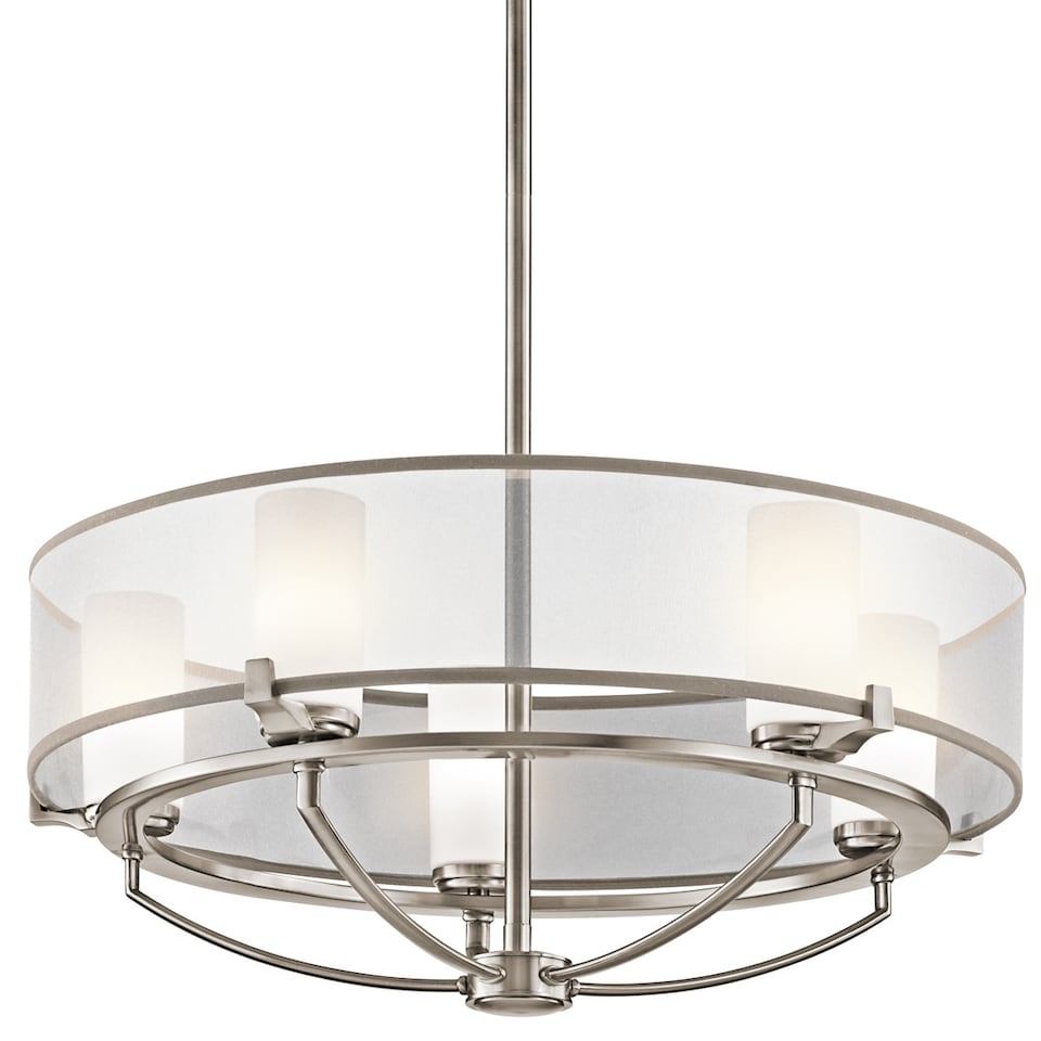 Saldana 5 Light Pendant Chandelier Light Classic Pewter, G9