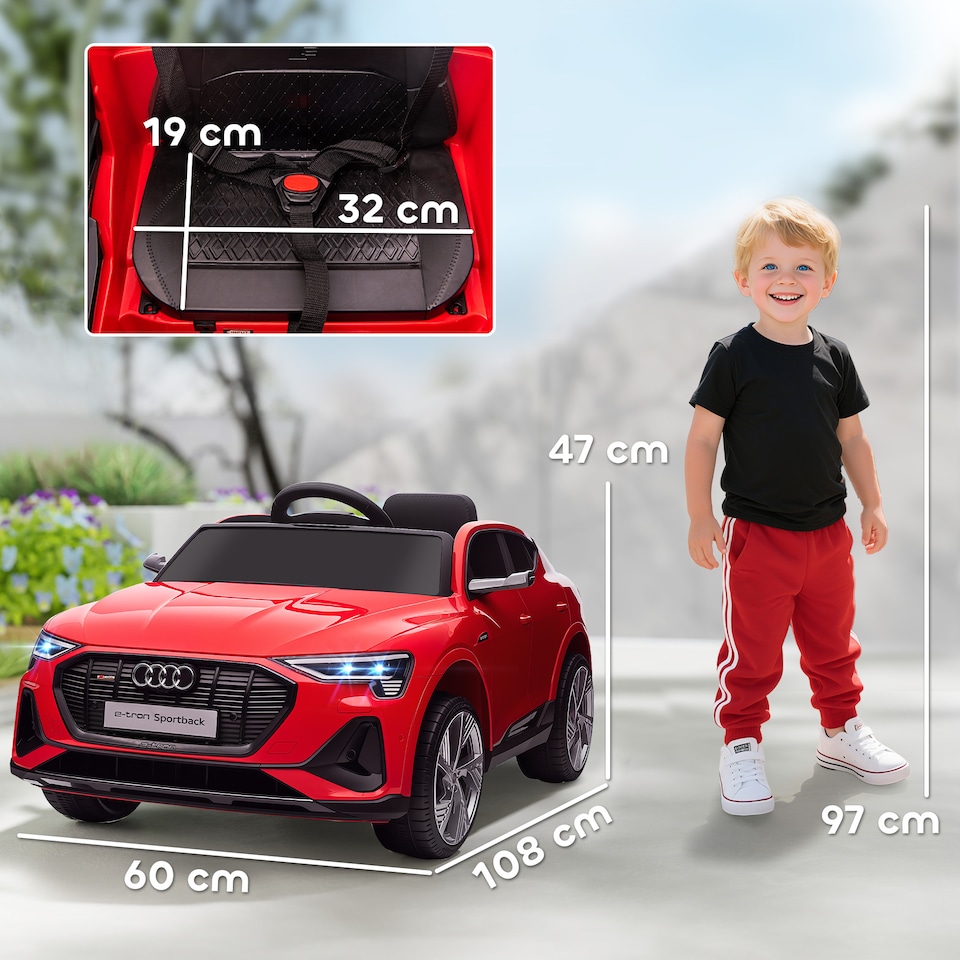 image 1 of HOMCOM 12V Kids Electric Ride-On Car/ w Remote Control, Lights, Music - Red